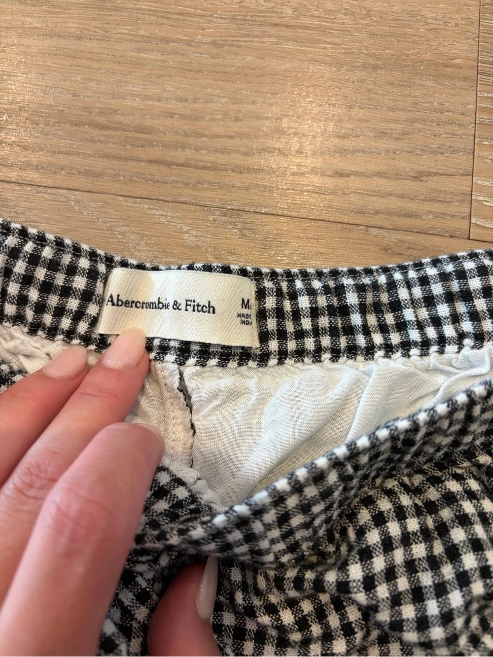 Abercrombie & Fitch Black and White Gingham Shorts